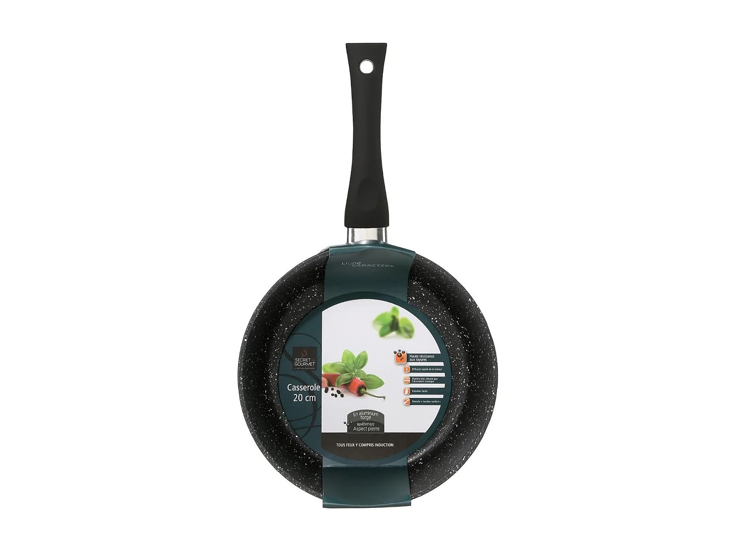 Casserole en Aluminium "Pierre" 20cm Noir