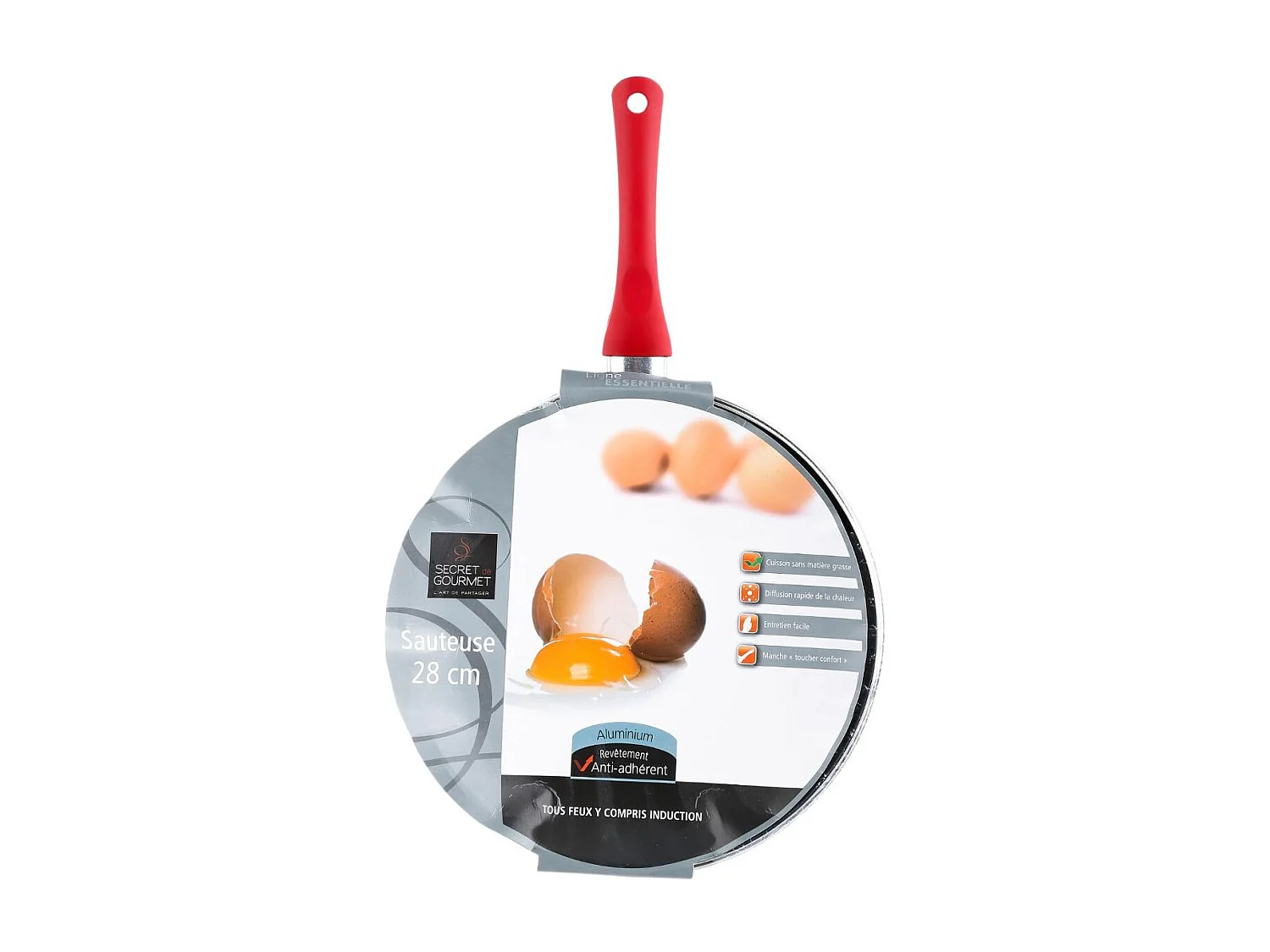 Sauteuse en Alumunium "Essentielle" 28cm Rouge
