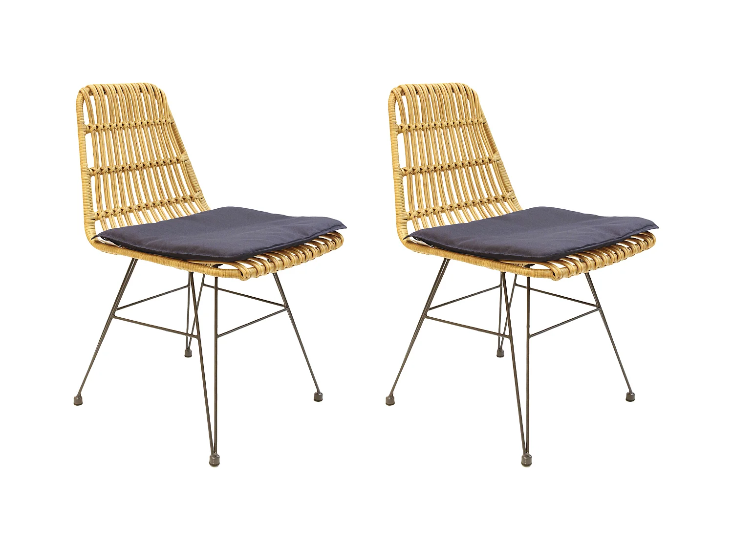 Chaise Surabaya - Lot De 2 Marron, Gris