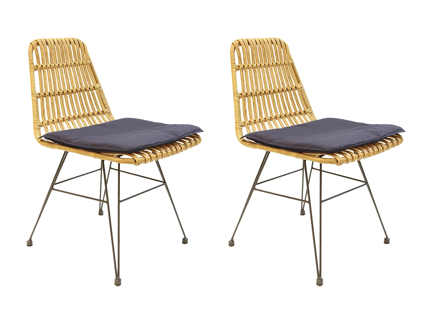 Chaise Surabaya - Lot De 2 Marron, Gris