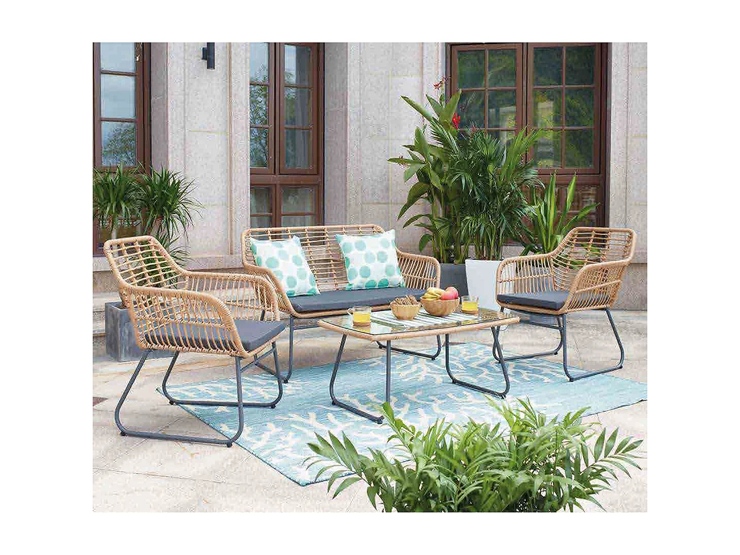 Chaise Surabaya - Lot De 2 Marron, Gris