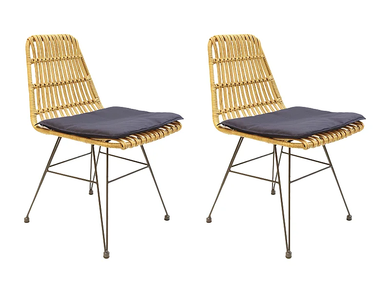 Chaise Surabaya - Lot De 2 Marron, Gris