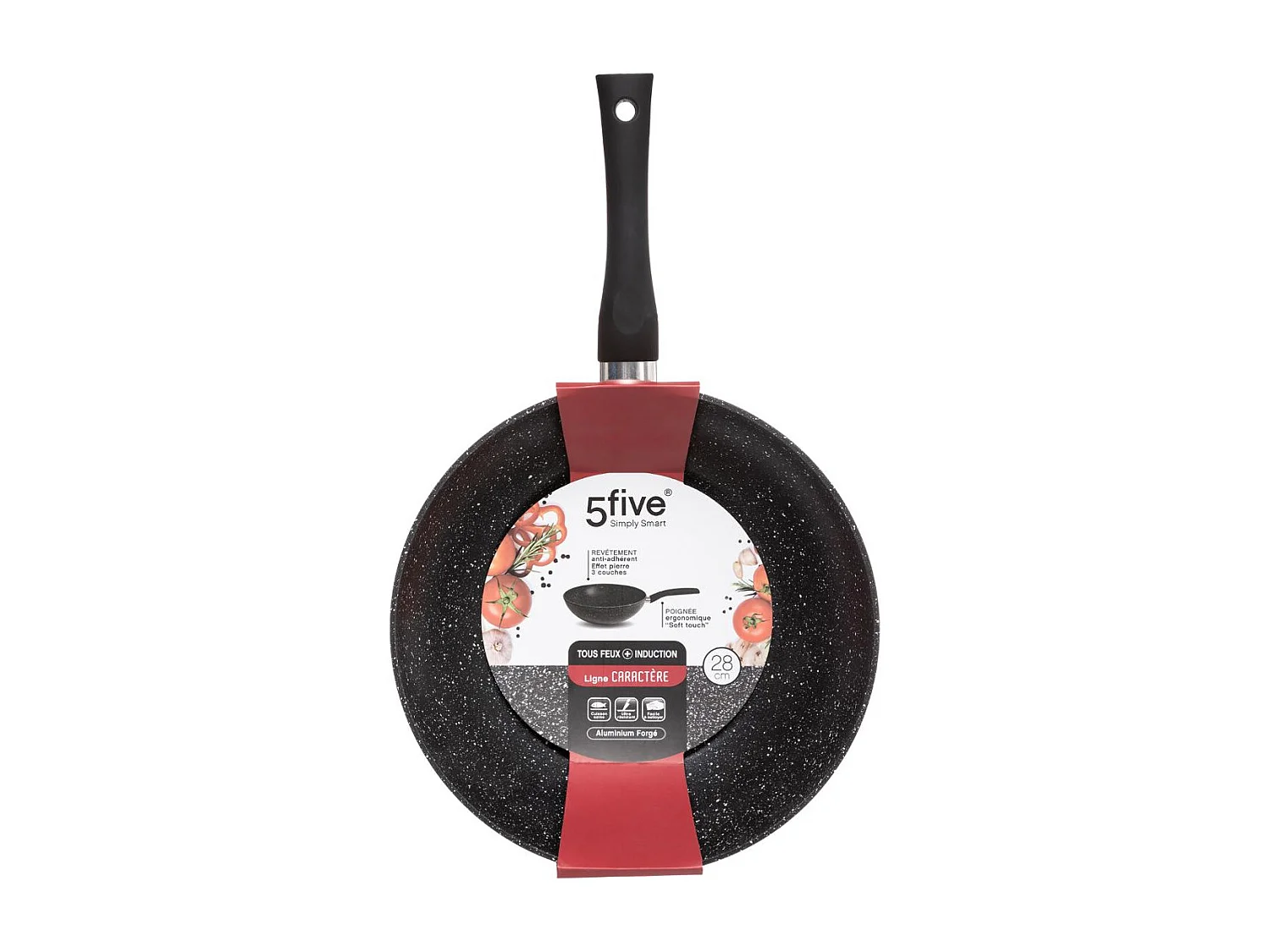Wok en Aluminium "Pierre" 28cm Noir