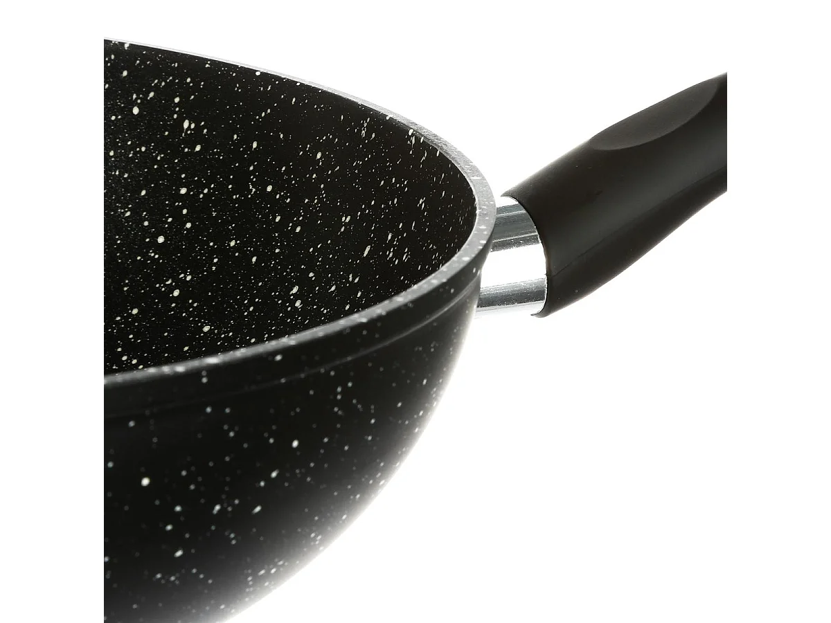 Wok en Aluminium "Pierre" 28cm Noir