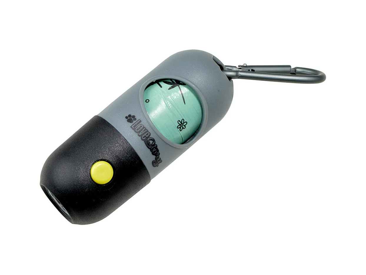Distributeur de Sacs à Excréments "Lampe" 11cm Gris