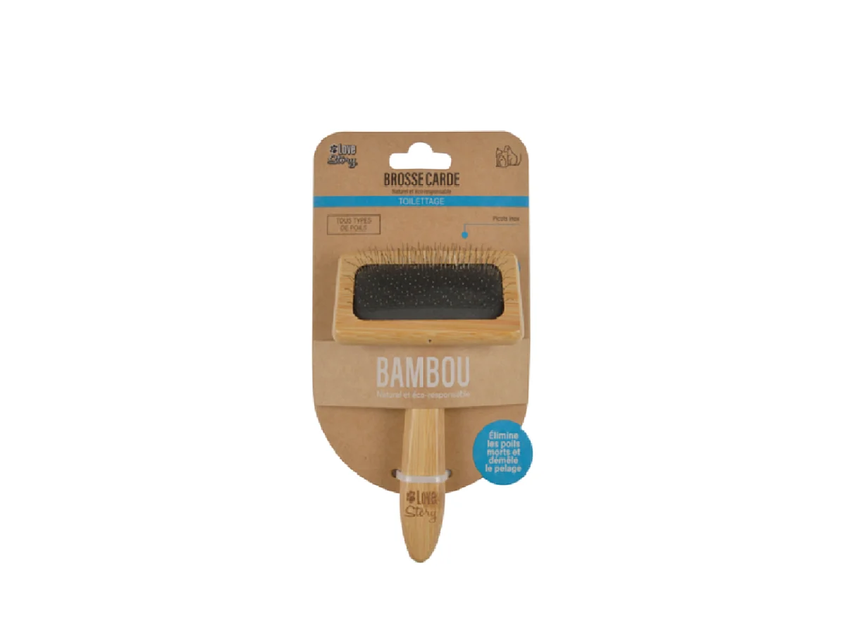 Brosse de Toilettage "Bambou" 15cm Naturel