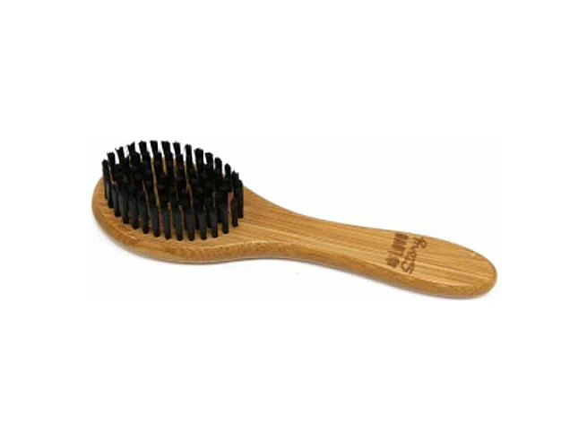 Brosse de Toilettage Bambou "Poils Doux" 19cm Naturel
