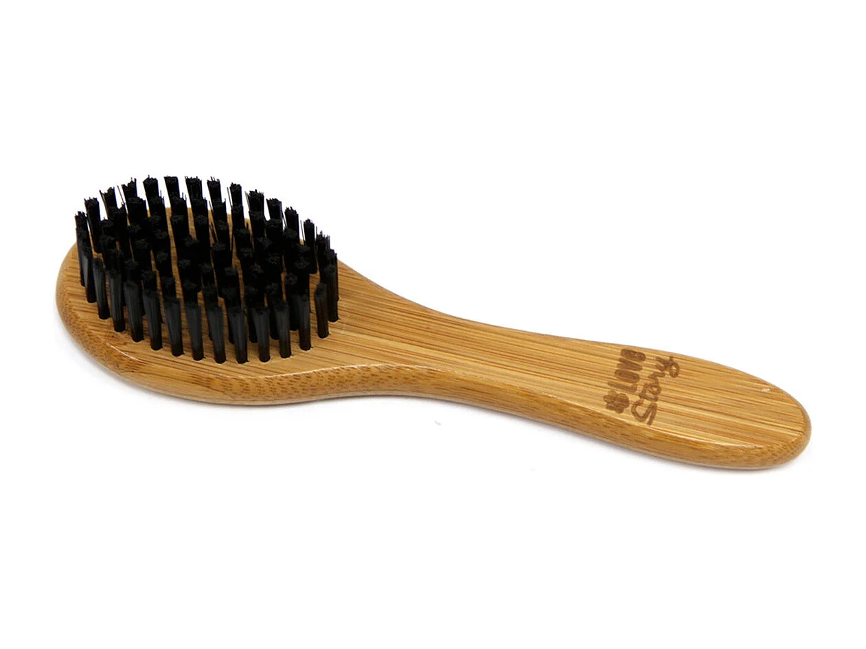 Brosse de Toilettage Bambou "Poils Doux" 19cm Naturel