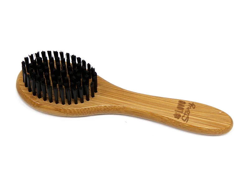 Brosse de Toilettage Bambou "Poils Doux" 19cm Naturel