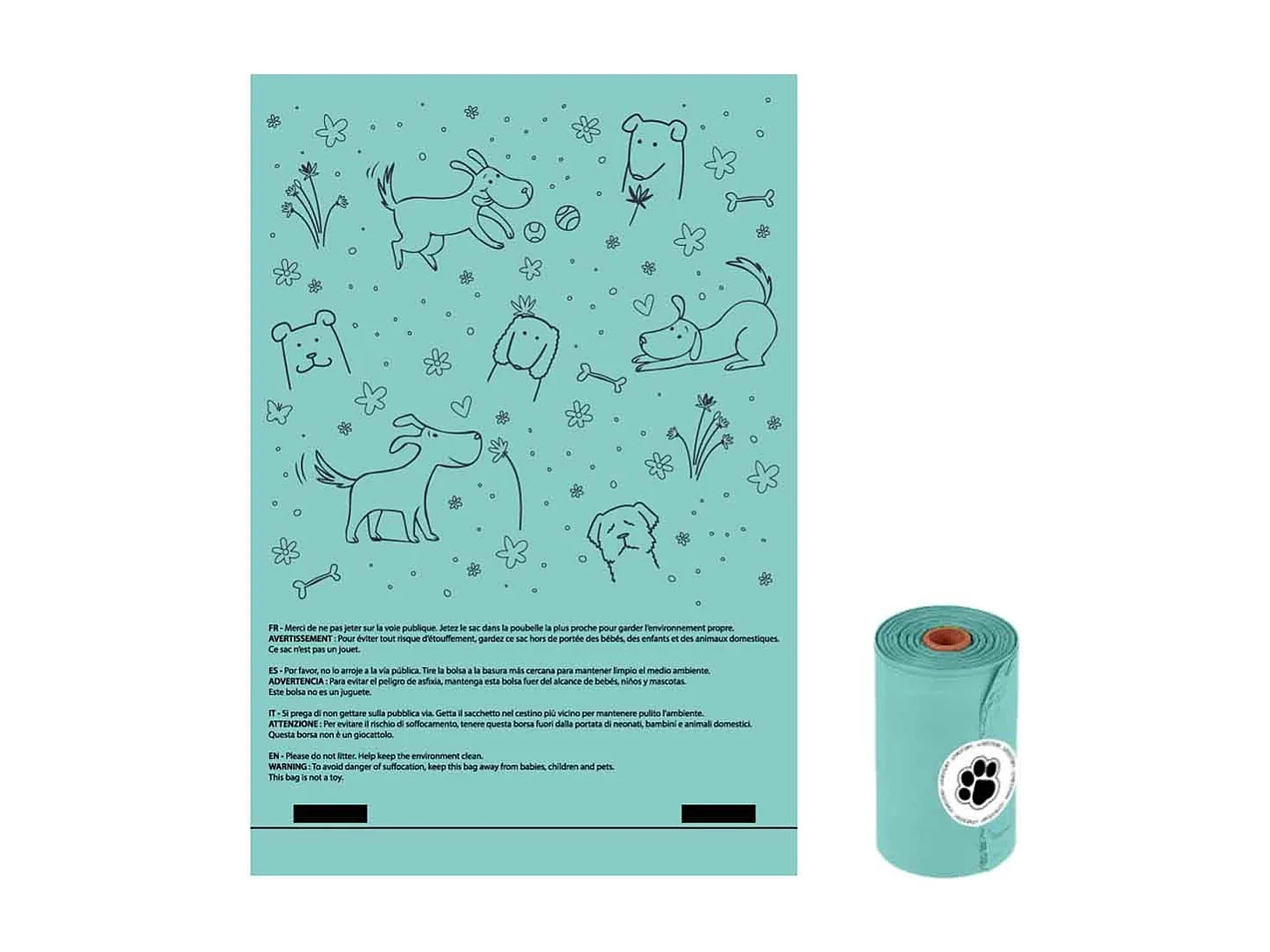 Lot de 4 Recharges "20 Sacs à Excréments" 21cm Lavande