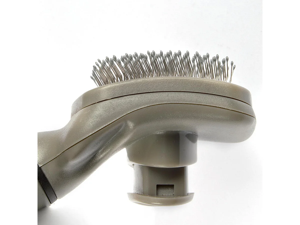 Brosse de Toilettage "Manche Ergonomique" 19cm Gris