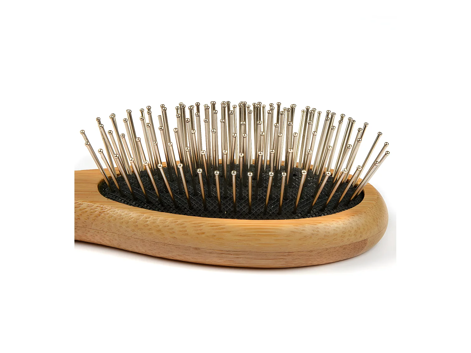 Brosse de Toilettage Bambou "Picots Perles" 22cm Naturel