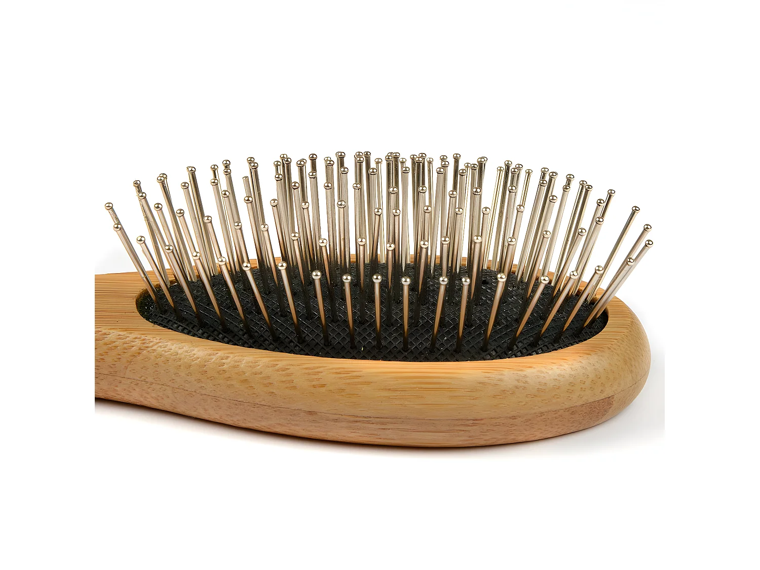 Brosse de Toilettage Bambou "Picots Perles" 22cm Naturel