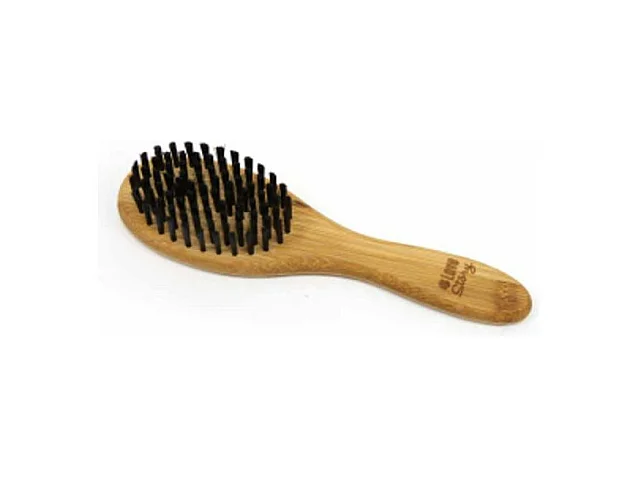 Brosse de Toilettage Bambou "Poils Doux" 22cm Naturel