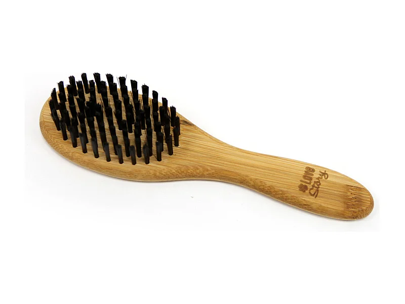 Brosse de Toilettage Bambou "Poils Doux" 22cm Naturel