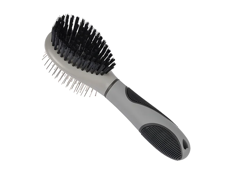 Brosse de Toilettage "Double Face" 22cm Gris