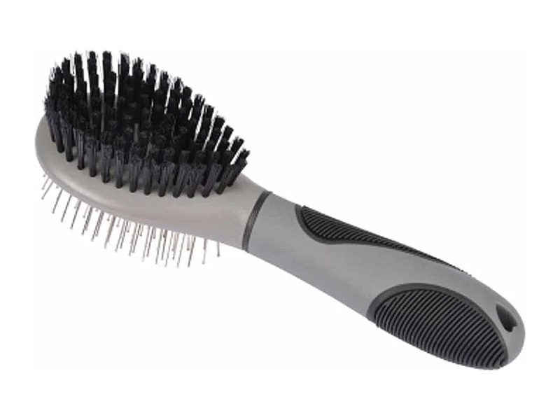 Brosse de Toilettage "Double Face" 22cm Gris