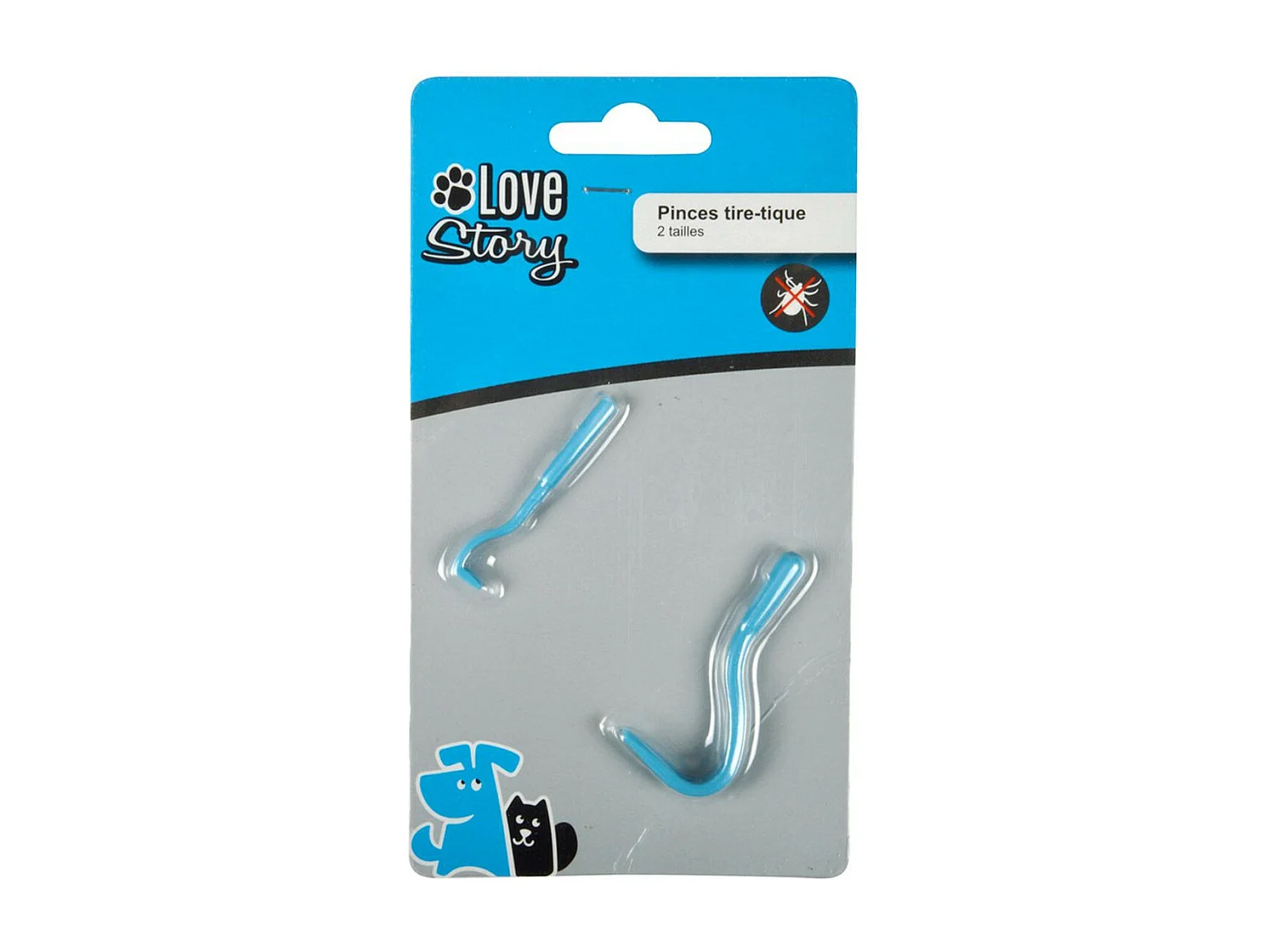 Lot de 2 Tire-Tiques "Chien & Chat" Bleu