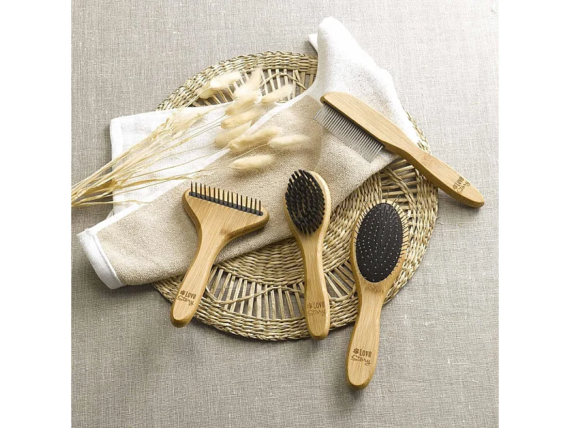 Peigne à Démêler Chien & Chat "Bambou" 21cm Naturel