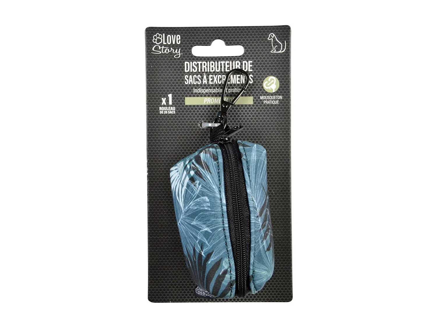 Distributeur de Sacs à Excréments "Eden" 9cm Bleu