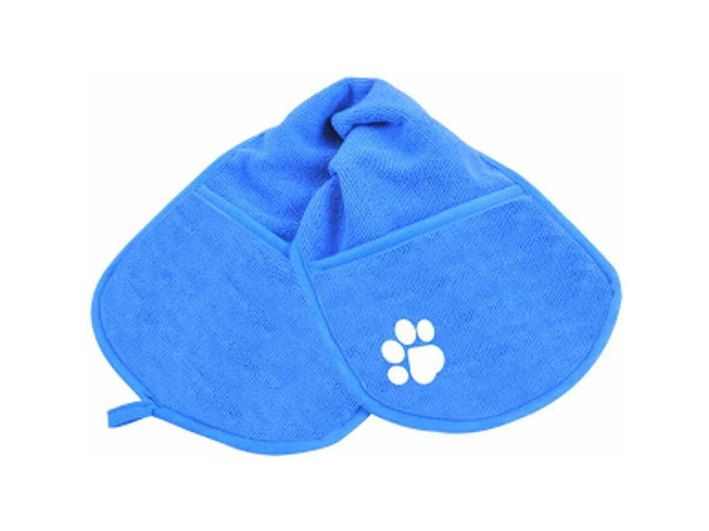 Serviette de Bain pour Chien "Doggy" 63cm Bleu