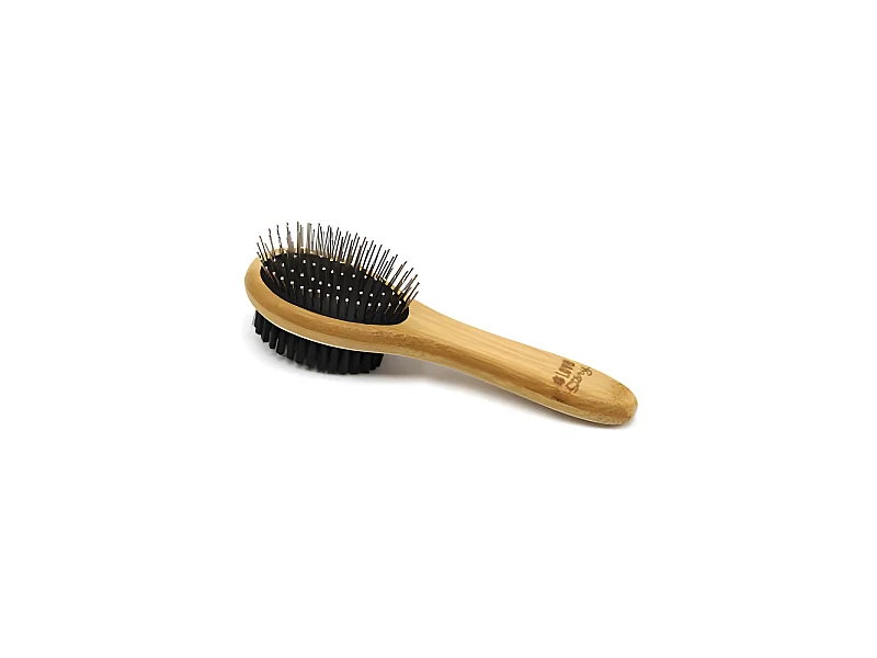 Brosse de Toilettage en Bambou "Double Face" 19cm Naturel
