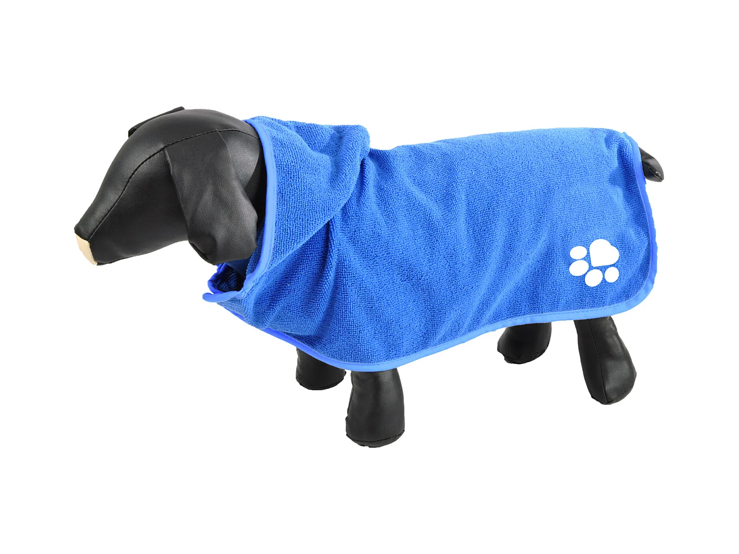 Peignoir de Bain pour Chien "Capuche" 55cm Bleu