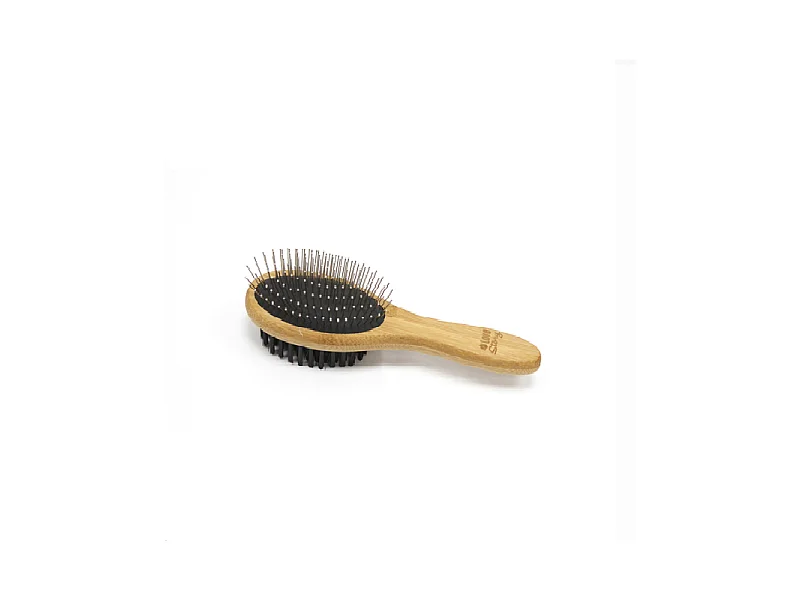 Brosse de Toilettage en Bambou "Double Face" 22cm Naturel