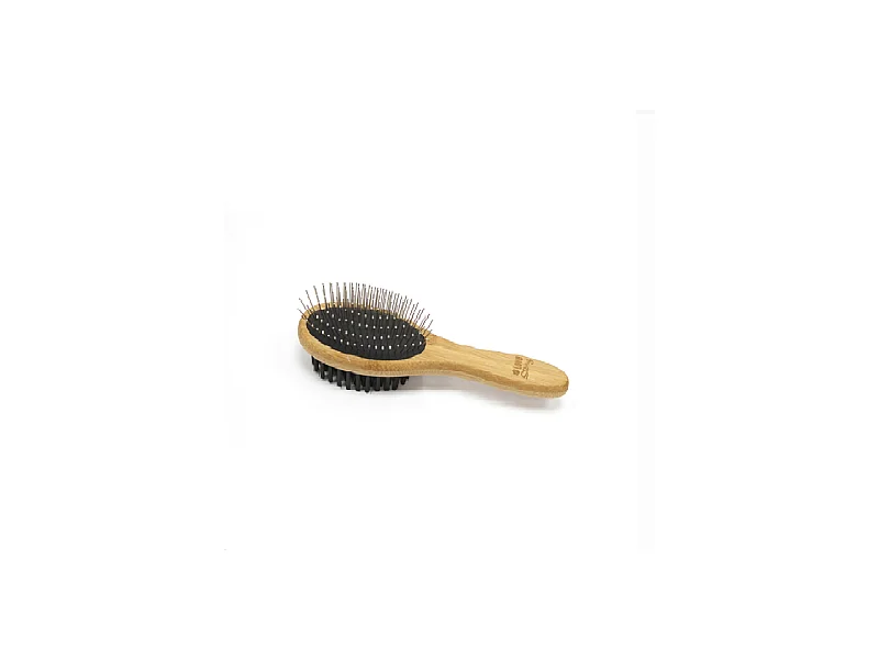 Brosse de Toilettage en Bambou "Double Face" 22cm Naturel