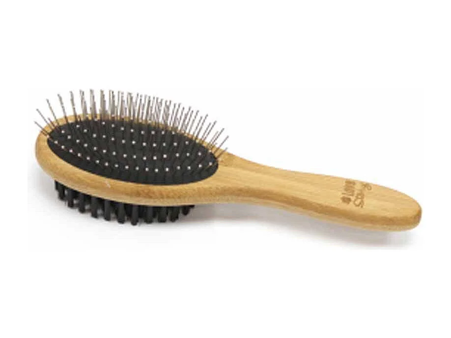 Brosse de Toilettage en Bambou "Double Face" 22cm Naturel