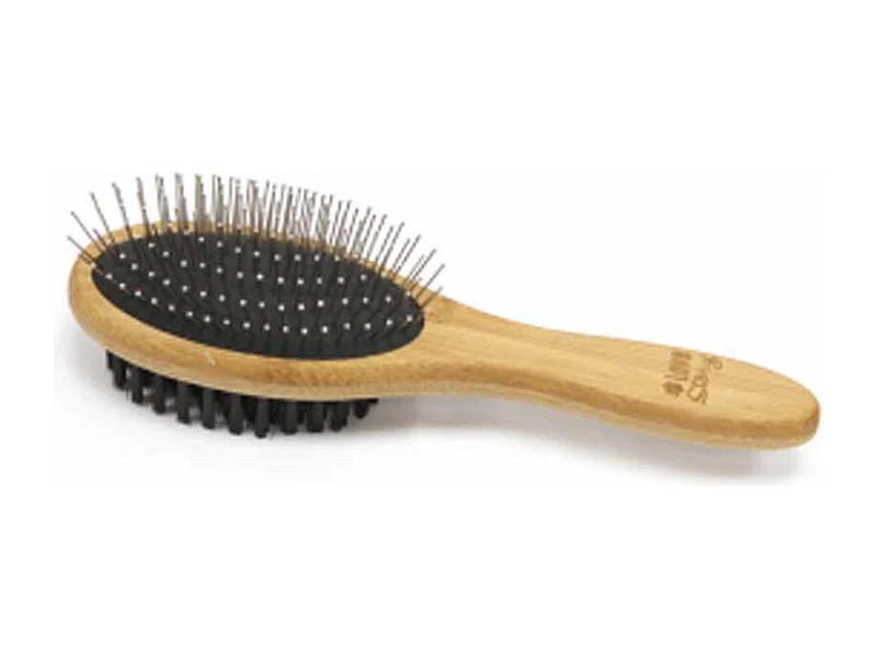Brosse de Toilettage en Bambou "Double Face" 22cm Naturel