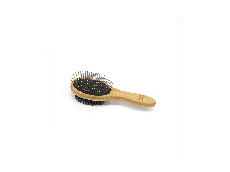 Brosse de Toilettage en Bambou "Double Face" 22cm Naturel