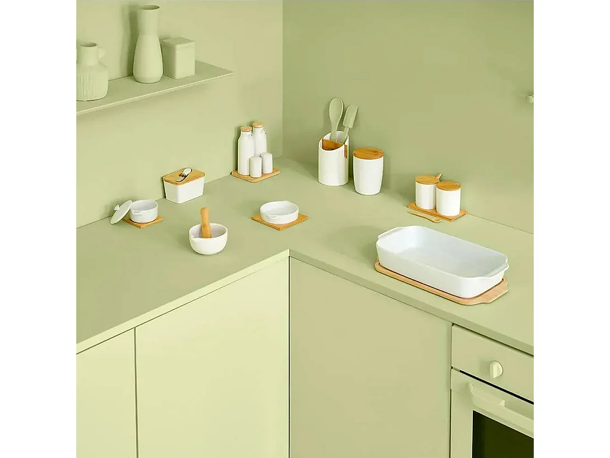 Beurrier & Couteau "Grès" 13cm Blanc
