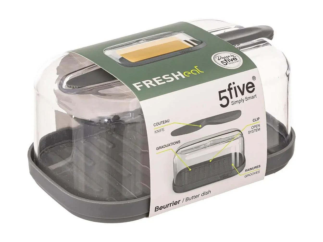 Beurrier & Couteau "Fresheat" 15cm Gris