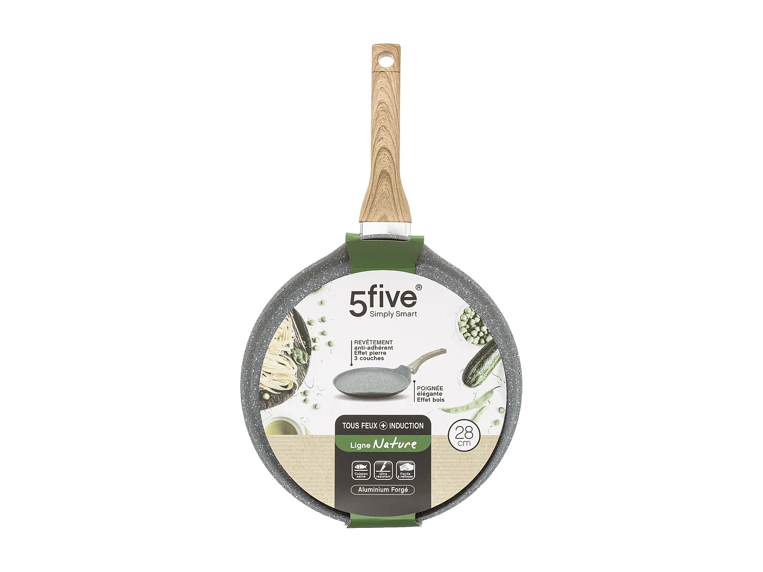 Poêle à Crêpe en Aluminium "Nature" 28cm Gris