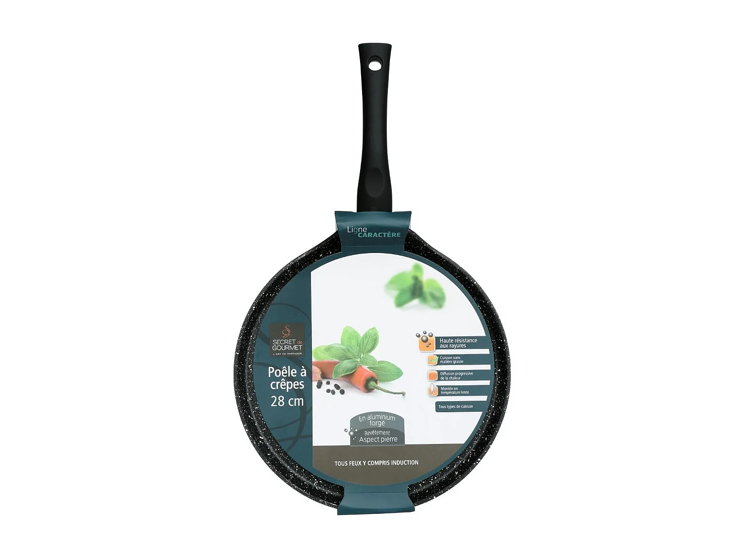 Crêpière en Aluminium "Pierre" 28cm Noir