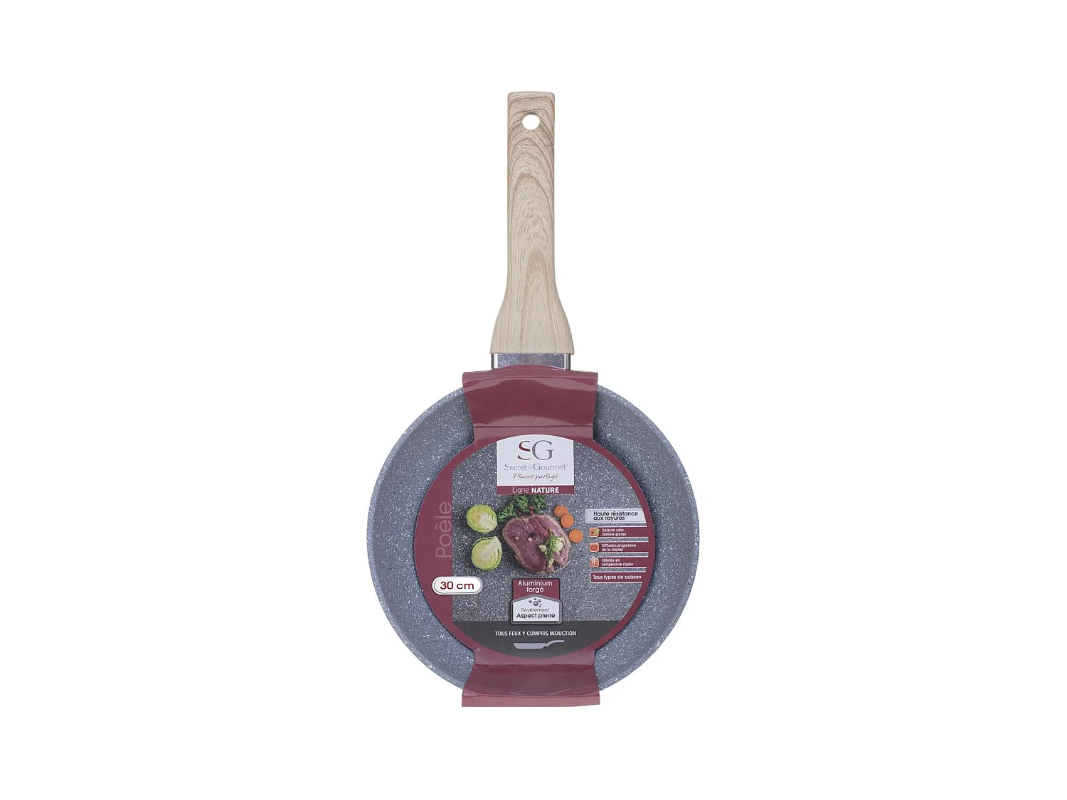 Poêle en Aluminium "Nature" 30cm Gris