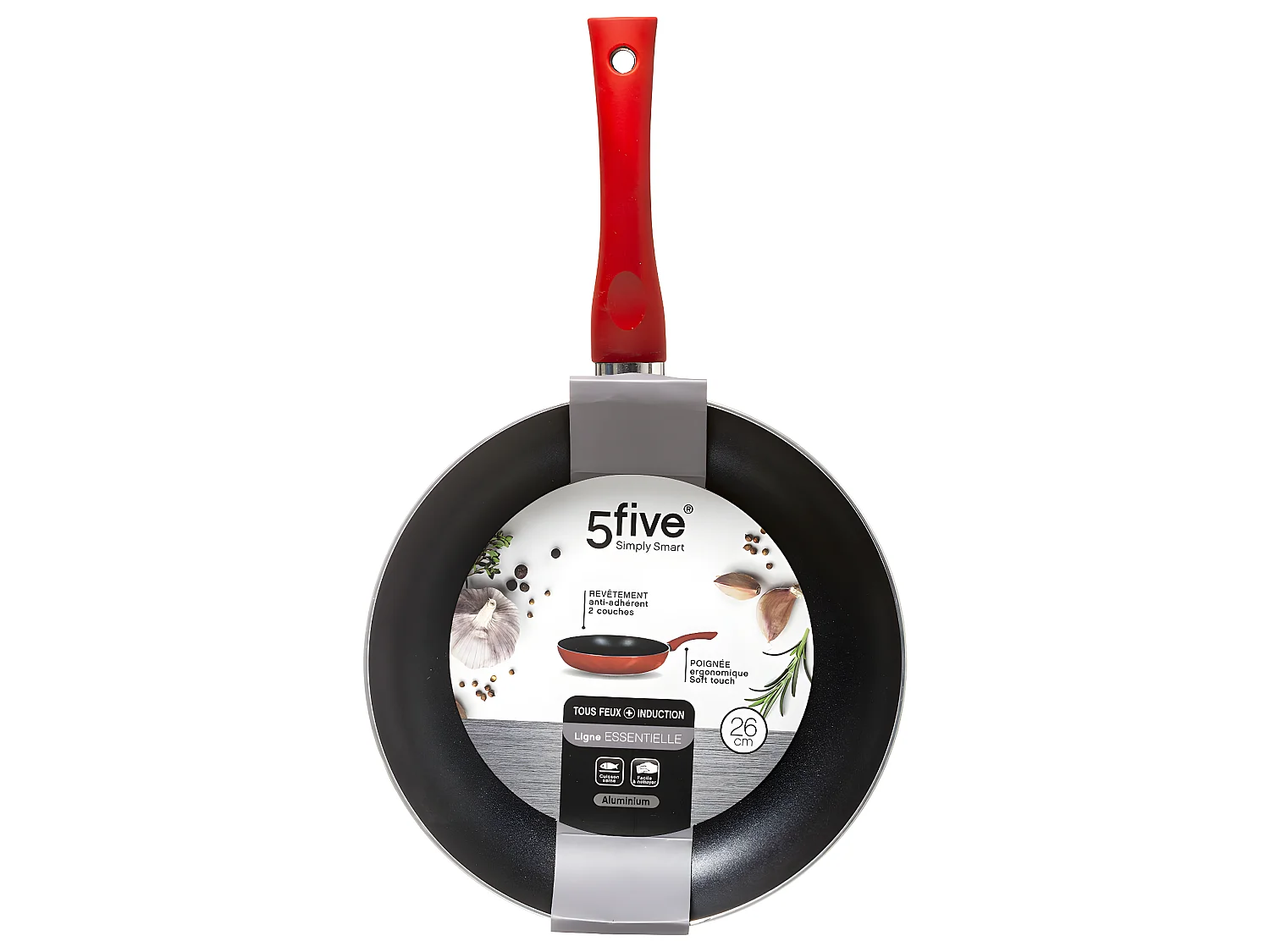 Poêle en Aluminium "Essentielle" 26cm Rouge