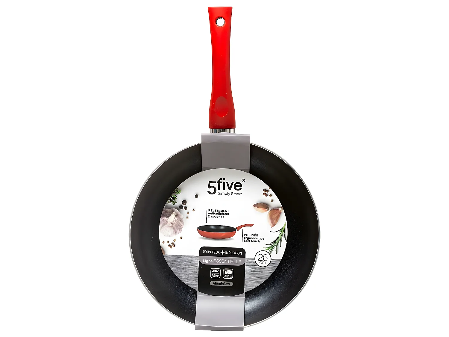 Poêle en Aluminium "Essentielle" 26cm Rouge