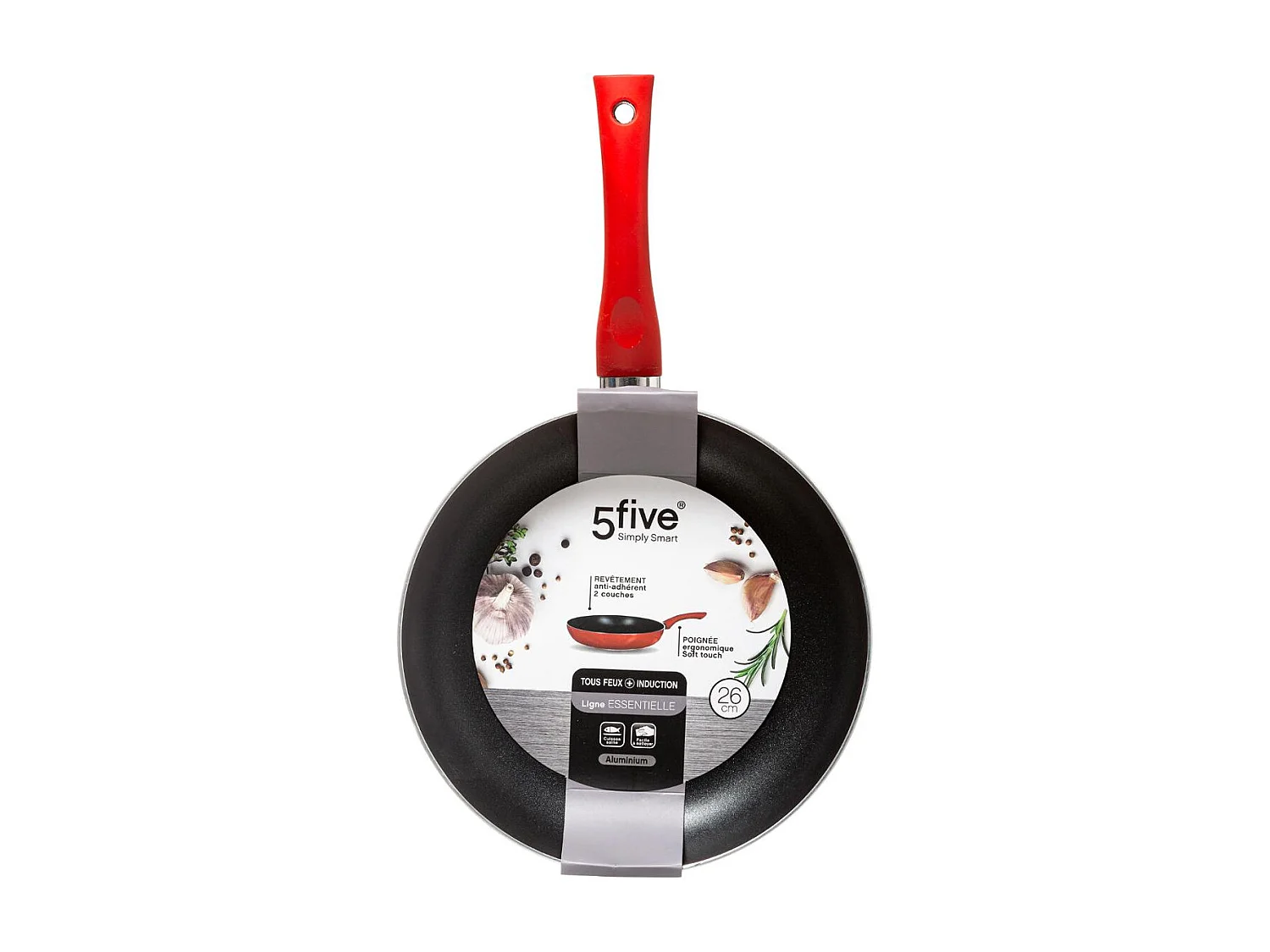 Poêle en Aluminium "Essentielle" 26cm Rouge