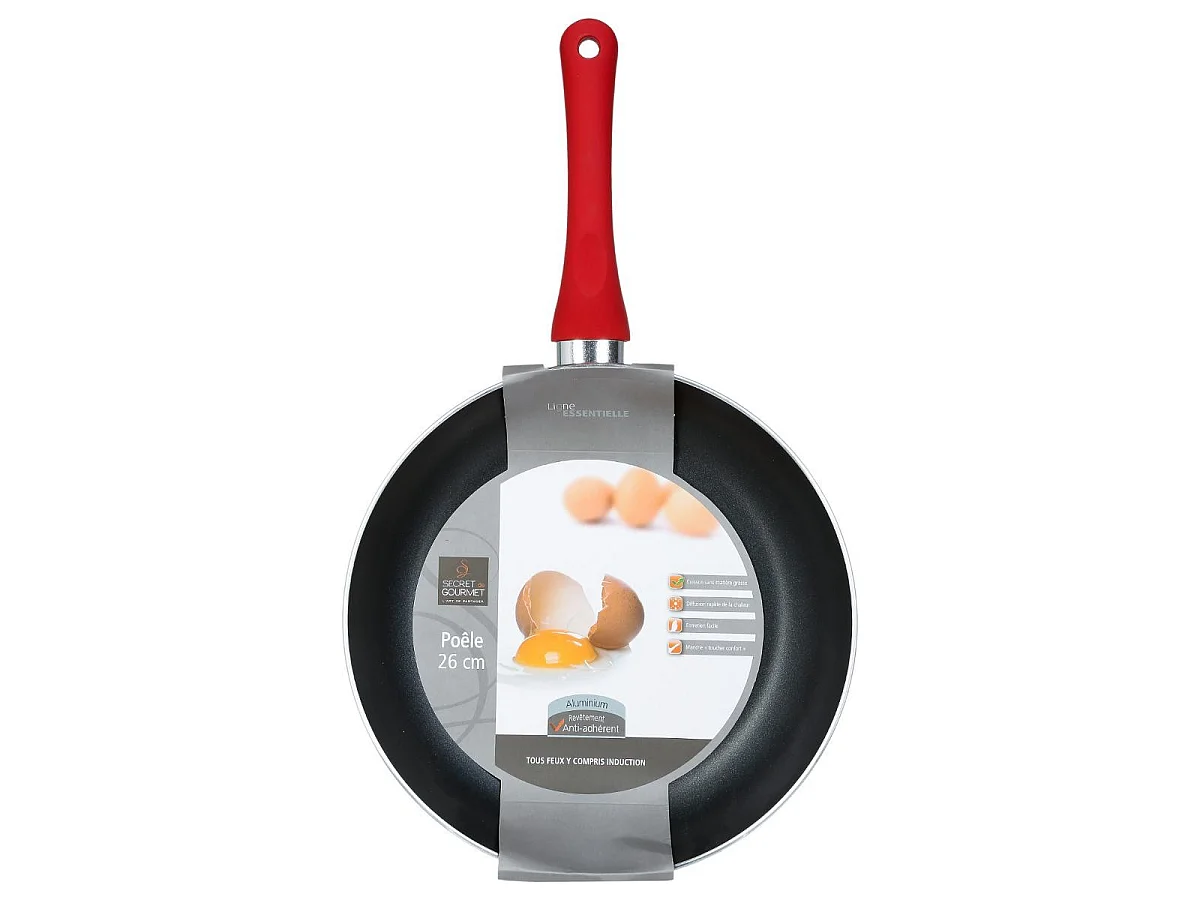 Poêle en Aluminium "Essentielle" 26cm Rouge