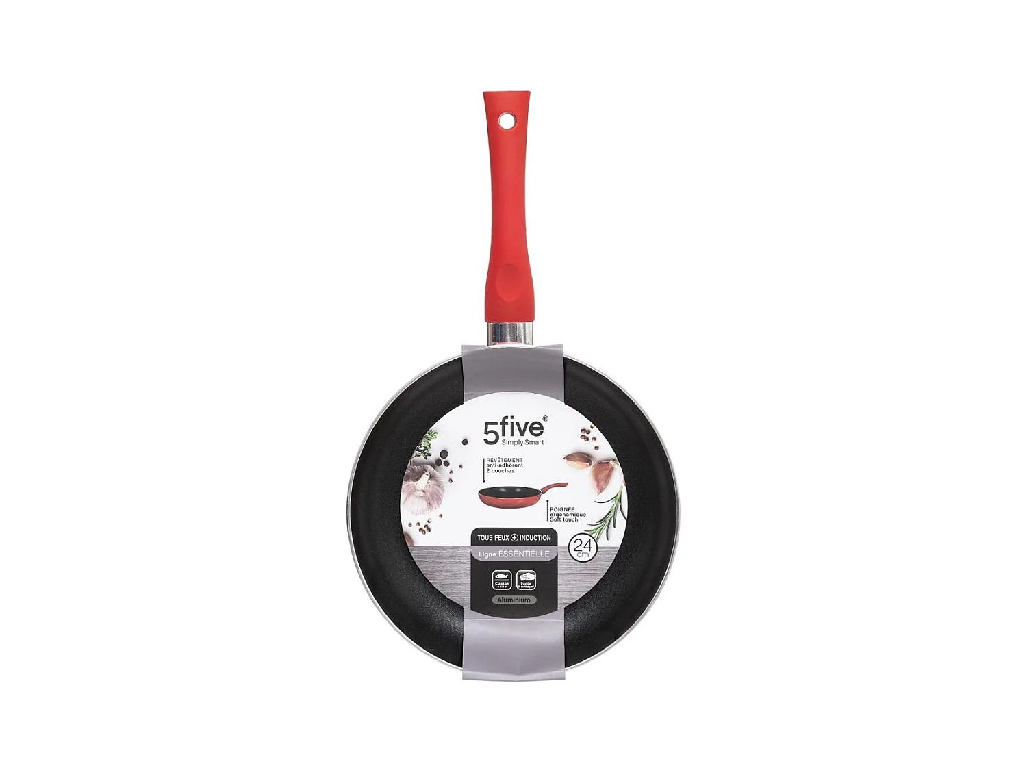 Poêle en Aluminium "Essentielle" 24cm Rouge