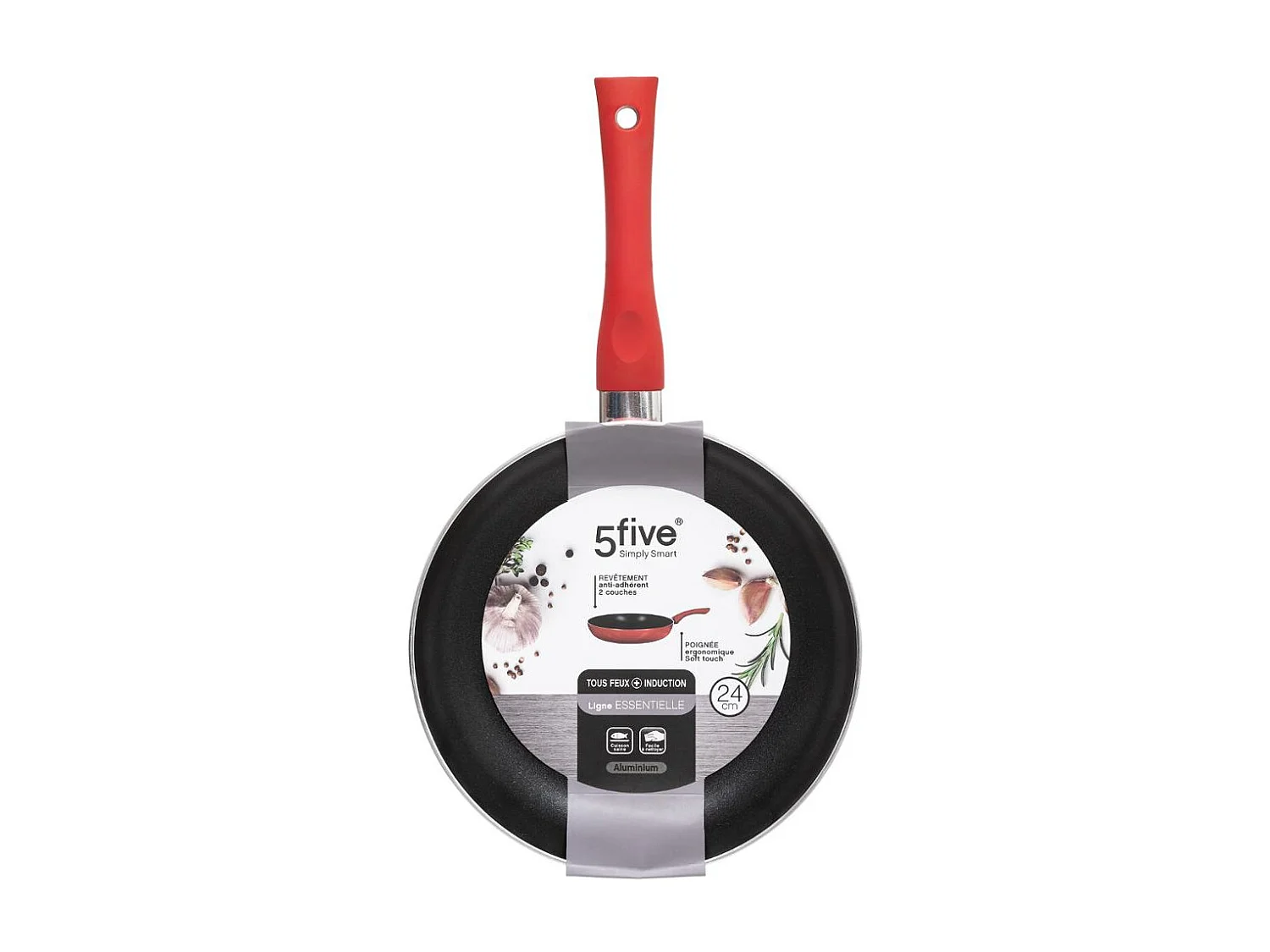 Poêle en Aluminium "Essentielle" 24cm Rouge