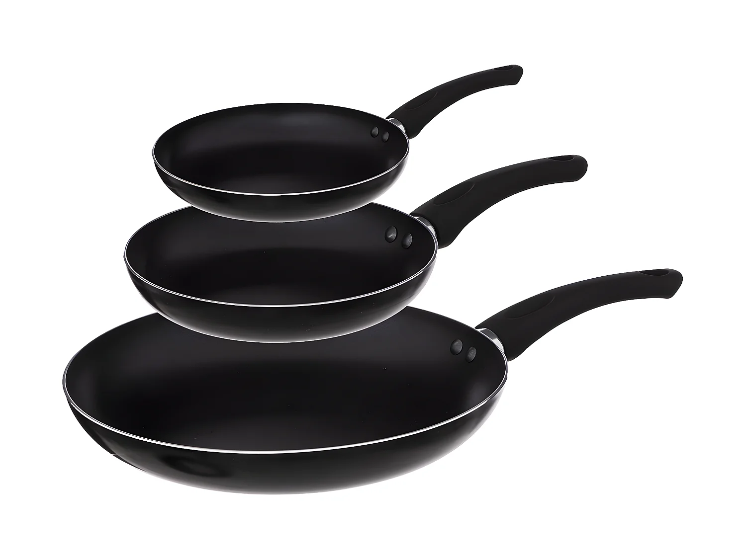Lot de 3 Poêles en Aluminium "Indu" 20-24-28cm Noir