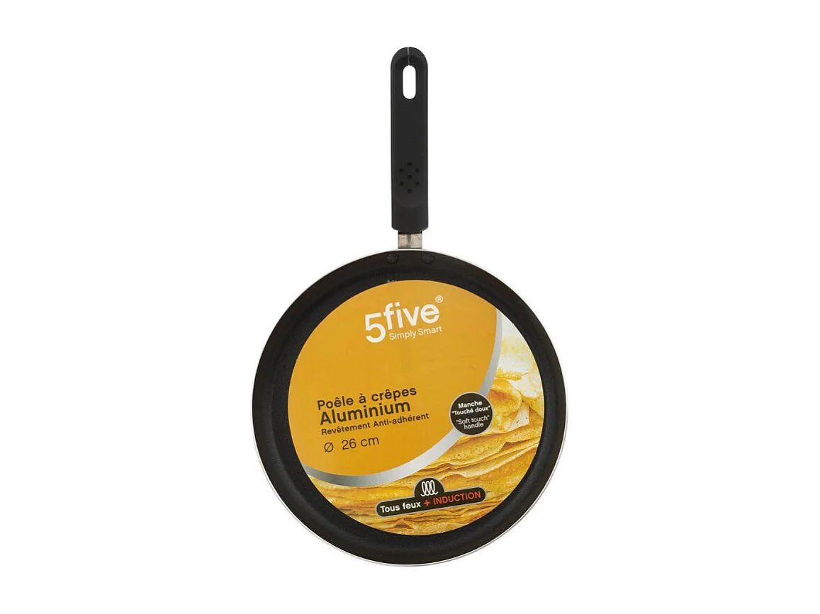 Poêle à Crêpes "Revêtement Antiadhérent" 26cm Noir