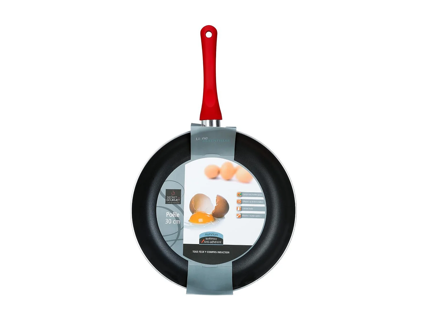 Poêle en Aluminium "Essentielle" 30cm Rouge