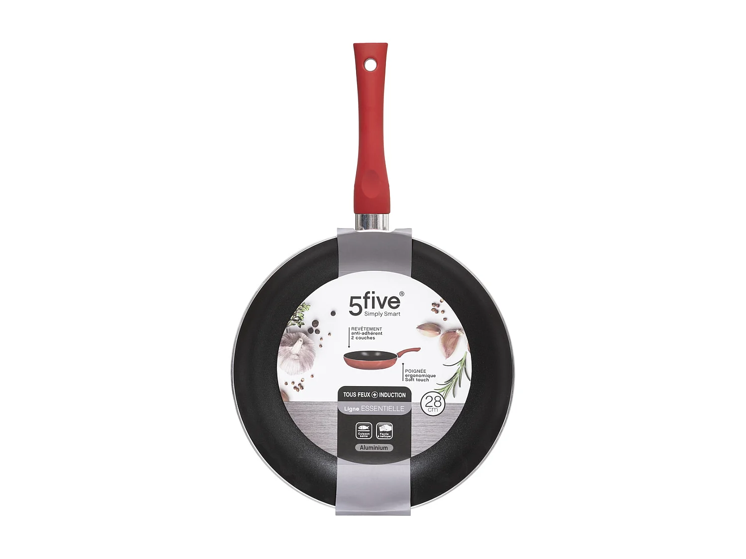 Poêle en Aluminium "Essentielle" 28cm Rouge