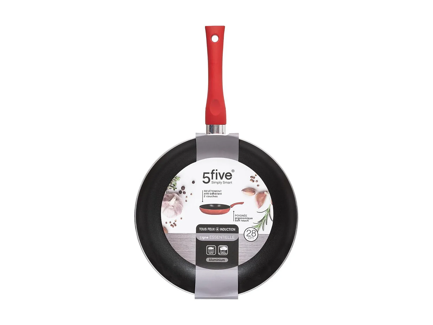 Poêle en Aluminium "Essentielle" 28cm Rouge