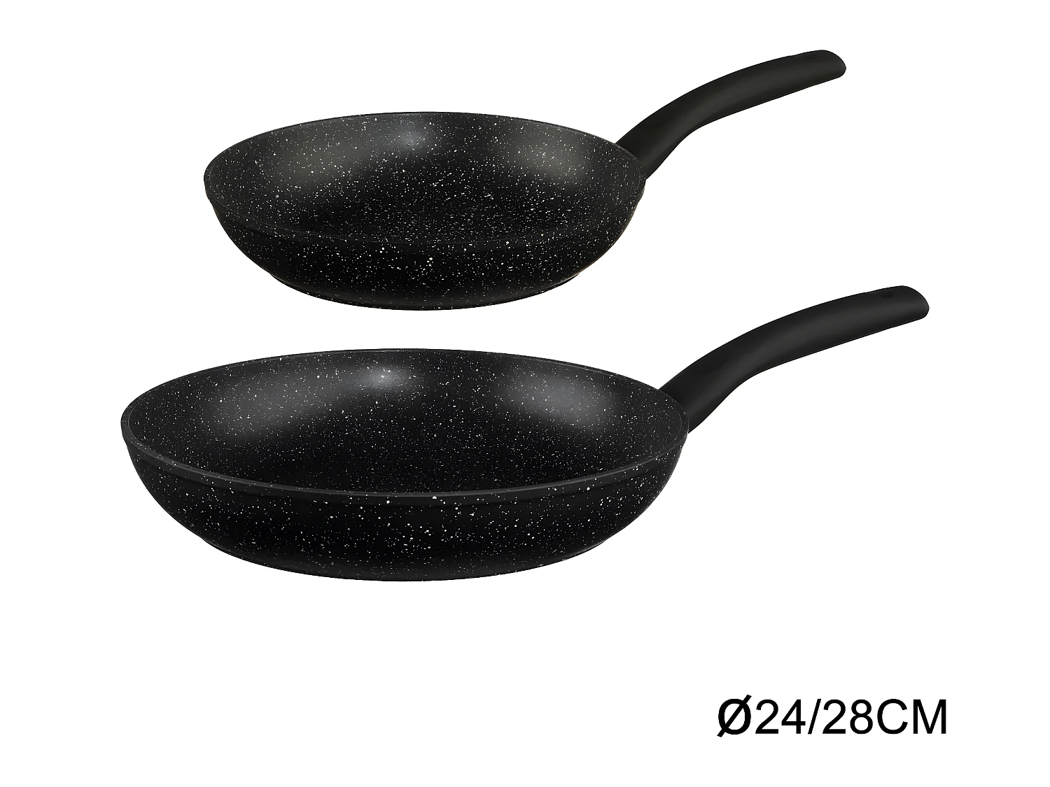 Lot de 2 Poêles en Aluminium "Caractère" 24-28cm Noir