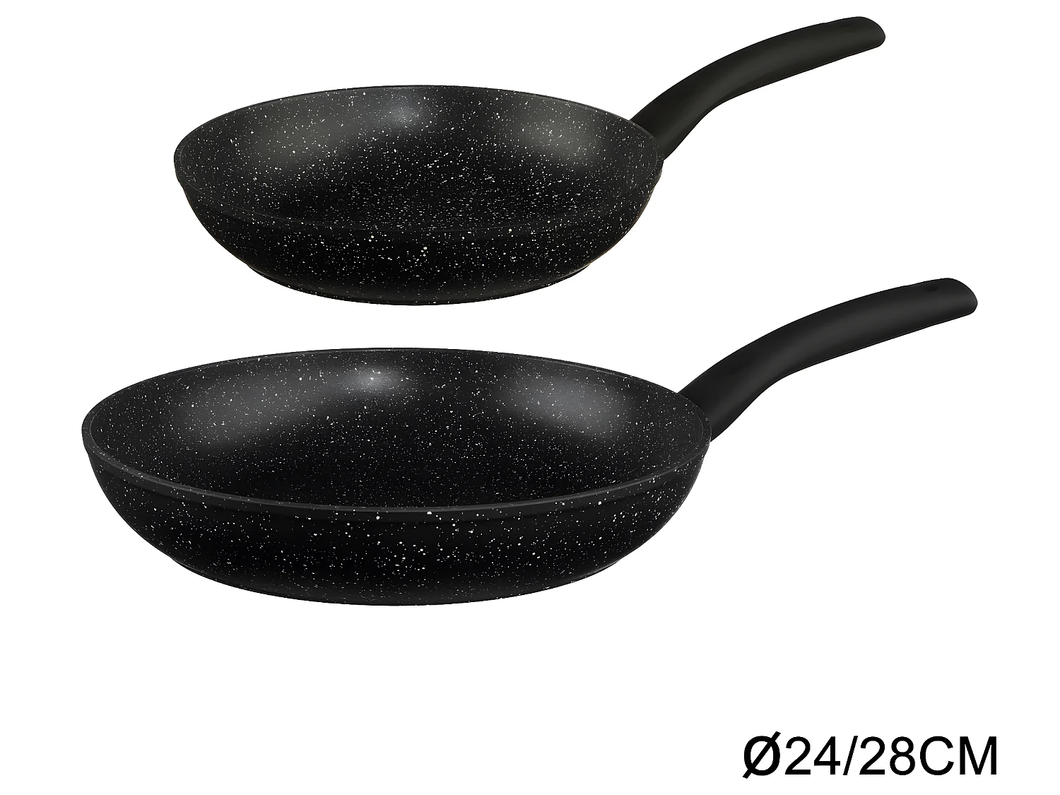 Lot de 2 Poêles en Aluminium "Caractère" 24-28cm Noir